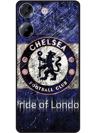 Чехол силиконовый бампер для tecno camon 20 pro с рисунком челси chelsea