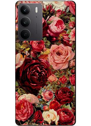 Силіконовий чохол бампер для realme c75 з малюнком червоні троянди квіти