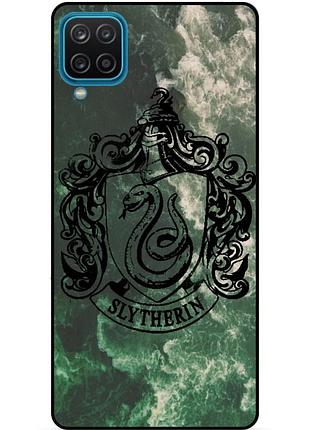 Силиконовый бампер чехол для samsung m12 с рисунком слизерин slytherin гарри поттер harry potter