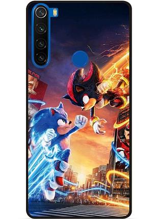 Силиконовый чехол бампер для xiaomi redmi note 8t с рисунком sonik соник шэдоу