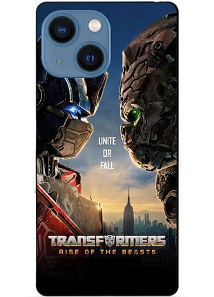 Чехол силиконовый бампер для iphone 14 с рисунком звероботы трансформеры transformers