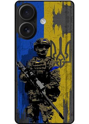 Силіконовий чохол бампер для iphone 16 з малюнком зсу україна воїн
