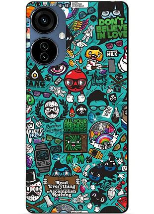 Силіконовий чохол бампер для oppo a3 з малюнком стикери