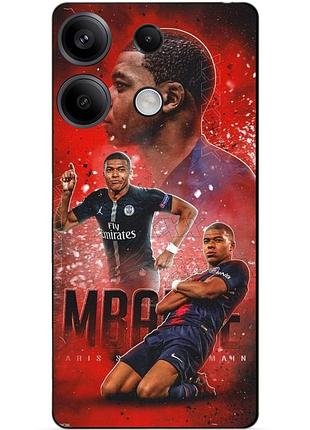 Силиконовый бампер чехол для xiaomi redmi note 14s с рисунком мбаппе psg mbappe
