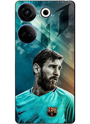 Чехол силиконовый бампер для tecno camon 20 pro с рисунком leo messi месси