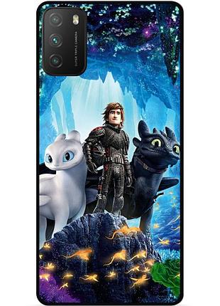 Силіконовий чохол бампер для xiaomi poco m3 з малюнком как приручить дракона