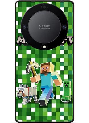 Силіконовий чохол бампер для huawei honor magic 6 lite стів minecraft кріпер майнкрафт