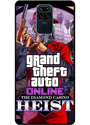 Силіконовий бампер чохол для xiaomi redmi note 9 з малюнком gta гта