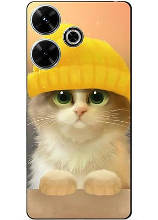 Чехол силиконовый бампер для infinix hot 30 (x6831) с рисунком котик в шапке