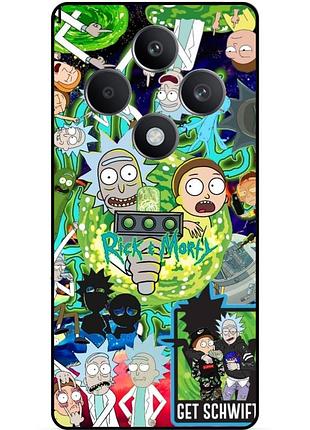 Силіконовий чохол бампер для oppo reno 12fs з малюнком rick and morty рік і морті