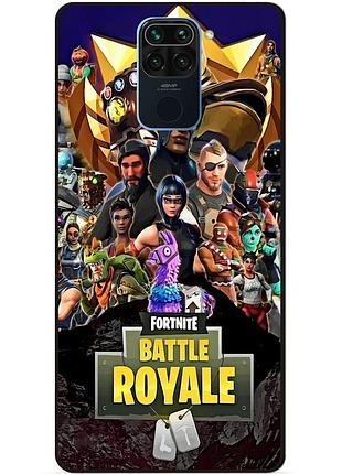 Чехол силиконовый бампер для xiaomi redmi note 9 с рисунком фортнайт fortnite