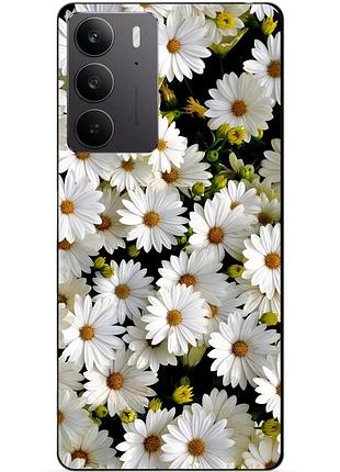 Чехол силиконовый бампер для realme c75 с рисунком ромашки цветы