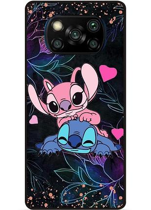 Силиконовый чехол бампер для xiaomi poco x3 с рисунком стич stitch