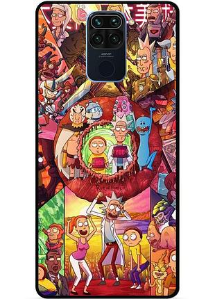 Силіконовий чохол бампер для xiaomi redmi note 9 з малюнком rick and morty рік і морті