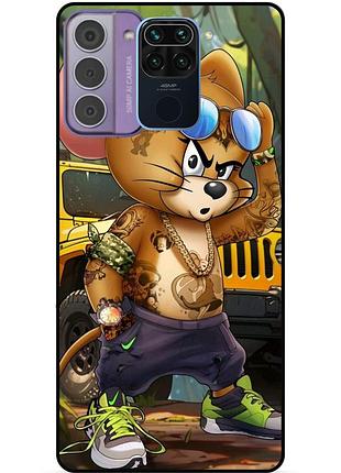 Чехол силиконовый бампер для xiaomi redmi note 9 с рисунком том и джерри