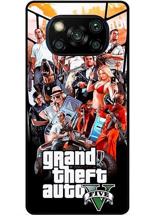 Силіконовий бампер чохол для xiaomi poco x3 з малюнком gta гта