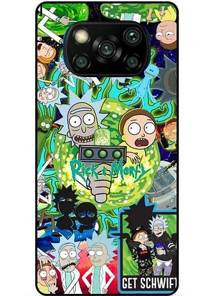 Силіконовий чохол бампер для xiaomi poco x3 з малюнком rick and morty рік і морті
