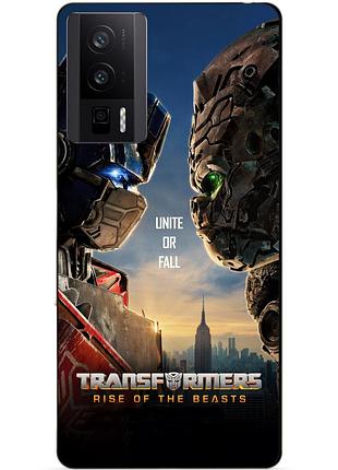 Силіконовий чохол бампер для xiaomi poco f5 pro з малюнком звіробої трансформери transformers
