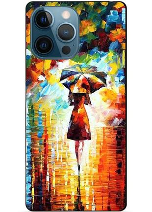 Силіконовий чохол бампер для iphone 14 pro з малюнком прогулянка