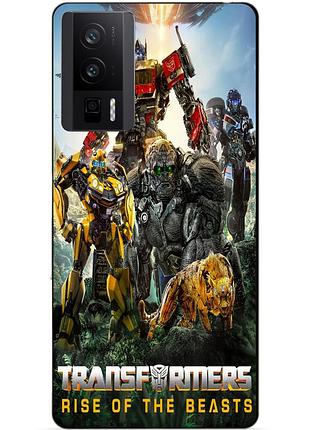 Чехол силиконовый бампер для xiaomi poco f5 pro звероботы трансформеры transformers