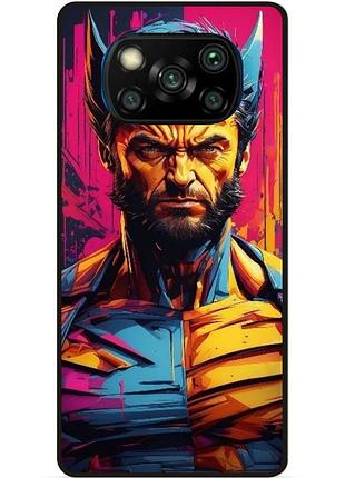 Чехол силиконовый бампер для xiaomi poco x3 с рисунком росомаха marvel логан
