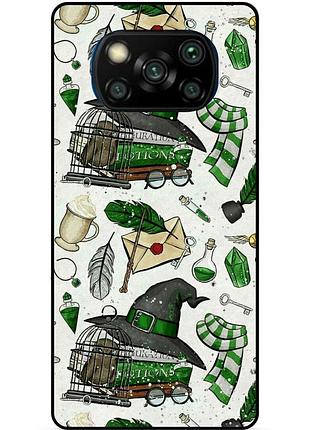 Чохол силіконовий бампер для xiaomi poco x3 з картинкою слизерин slytherin гаррі поттер harry potter