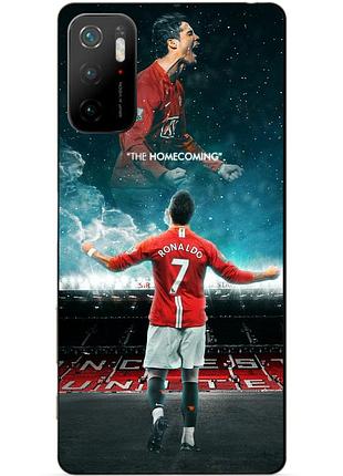 Силиконовый бампер чехол для xiaomi poco m3 pro с рисунком роналдо мю ronaldo
