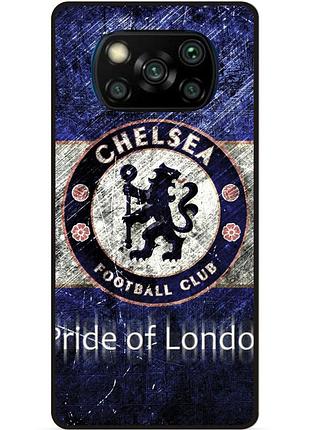 Чехол силиконовый бампер для xiaomi poco x3 с рисунком челси chelsea