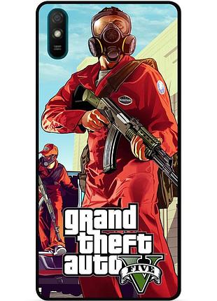 Силиконовый чехол бампер для xiaomi redmi 7a с картинкой gta гта
