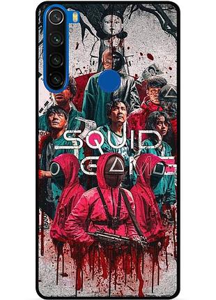 Силіконовий чохол бампер для xiaomi redmi note 8t з малюнком гра в кальмара