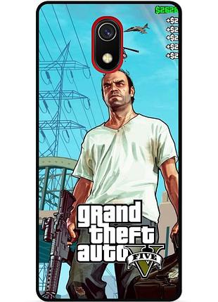 Силиконовый чехол бампер для xiaomi redmi 8a с рисунком gta гта
