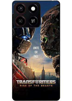 Чехол силиконовый бампер для zte blade a35 с рисунком звероботы трансформеры transformers