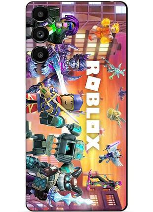 Силиконовый бампер чехол для samsung s20 fe с картинкой роблокс roblox
