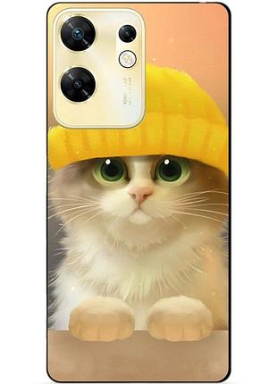 Силіконовий чохол бампер для infinix zero 30 4g з малюнком котик у шапці
