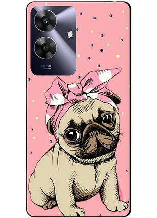 Силіконовий чохол бампер для realme note 60x з малюнком мопс