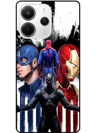 Чехол силиконовый бампер для xiaomi redmi note 14 с рисунком marvel марвел человек паук