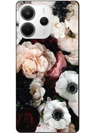 Силіконовий чохол бампер для xiaomi redmi note 14 з малюнком маки квіти