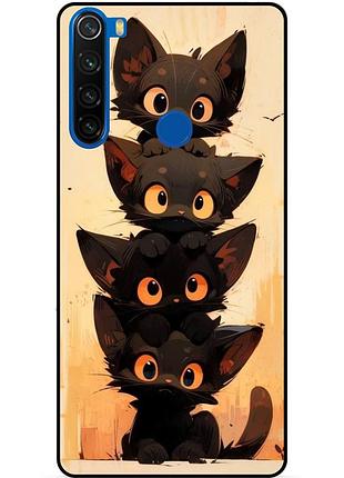 Силиконовый бампер чехол для xiaomi redmi note 8t с рисунком котики