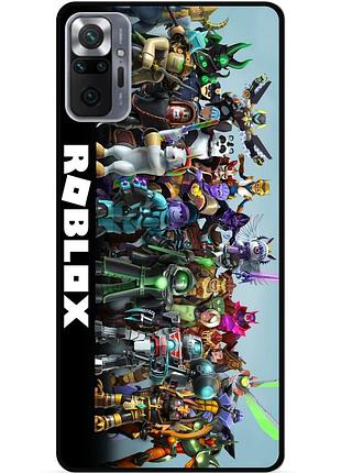 Силиконовый чехол бампер для xiaomi redmi note 10 pro с рисунком roblox роблокс