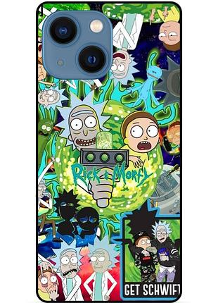 Силіконовий чохол бампер для iphone 13 mini з малюнком rick and morty рік і морті