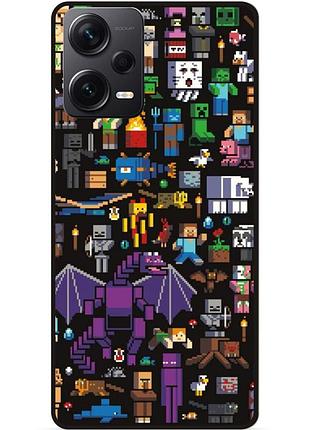 Силиконовый чехол бампер для xiaomi redmi note 12 pro 5g с картинкой minecraft майнкрафт