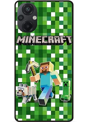 Силіконовий чохол бампер для xiaomi poco m5 стів minecraft кріпер майнкрафт