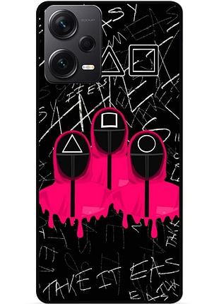 Силіконовий чохол бампер для xiaomi redmi note 12 pro 5g з малюнком гра в кальмара