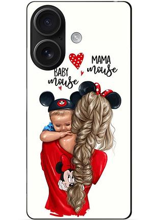 Чехол силиконовый бампер для iphone 16 с рисунком мама и малыш