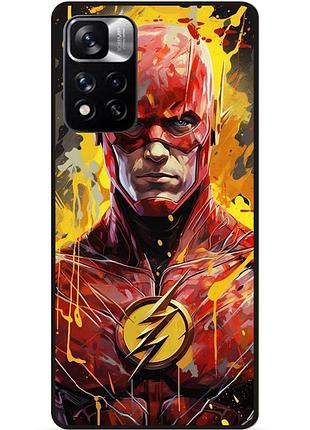 Силіконовий бампер чохол для xiaomi redmi note 11 pro plus 5g з малюнком flash marvel человек молния