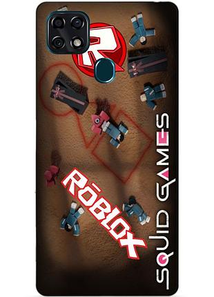 Чехол силиконовый бампер для zte blade 20 smart с рисунком roblox игра в кальмара роблокс