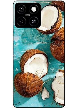 Чехол силиконовый бампер для zte blade a55 с рисунком кокосы