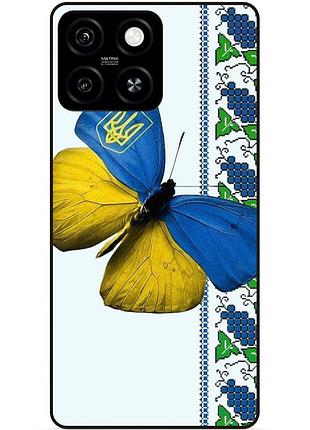 Чехол силиконовый бампер для zte blade a55 с рисунком бабочка украина мотылек