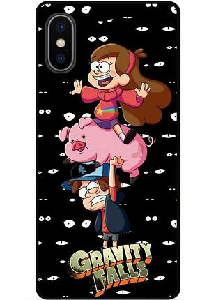 Силіконовий чохол бампер для iphone xs з малюнком гравіті фолз gravity falls