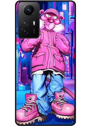 Чехол силиконовый бампер для xiaomi redmi note 12s с рисунком розовая пантера marvel